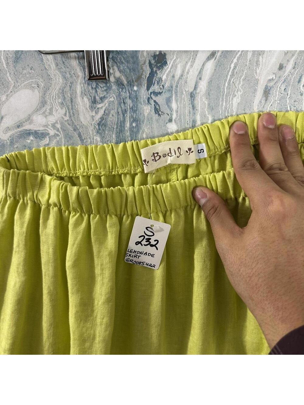 Designer Boho Lemonade Yellow Tiered Maxi Skirt (S) - Picture 2 of 7